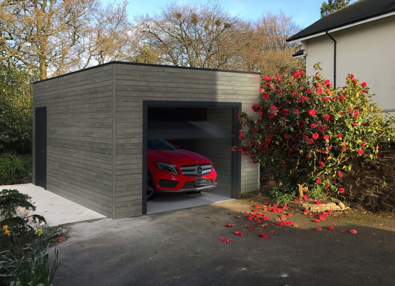 Garage en bois 1 place toit plat