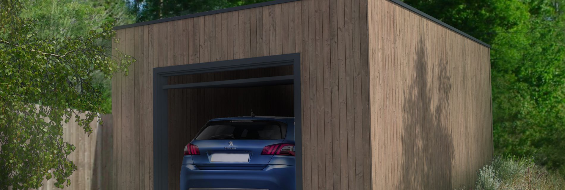 Garage en bois ossature